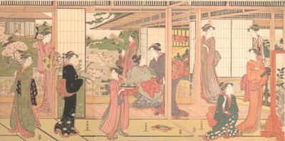 通往花园的大厦，约1786年。 作者 胜川俊町