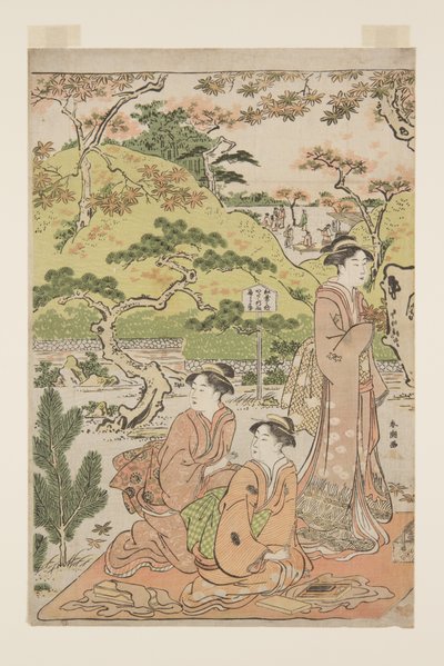 开安寺赏红叶（开安寺红叶）（彩色木版画） 作者 胜川俊町