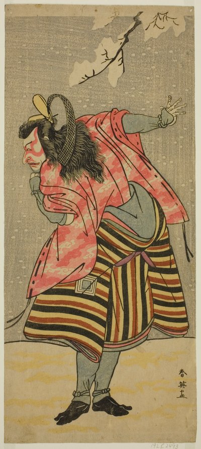 1789 年 11 月在市村剧院演出的戏剧《花之江户正仓道祭》中饰演平新野正仓道的演员市川团十郎五世 作者 胜川俊英