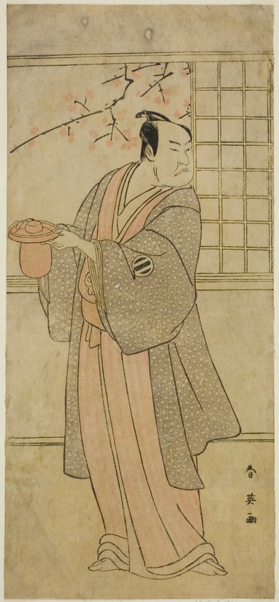 1795 年正月在宫古剧场上演的戏剧《江户日下吉利曾我》中饰演吉田屋吉左卫门的演员片冈尼左卫门七世 作者 胜川俊英