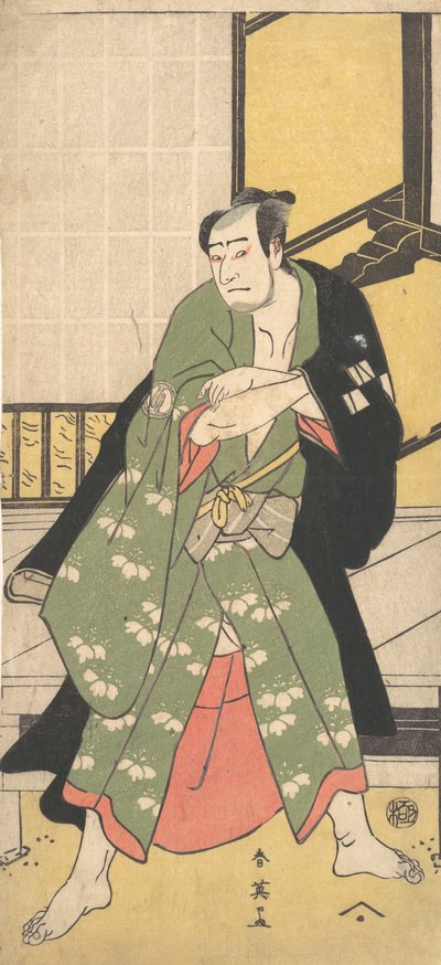 第三幅泽村宗三郎站立时双脚张开的样子，约1795年 作者 胜川俊英