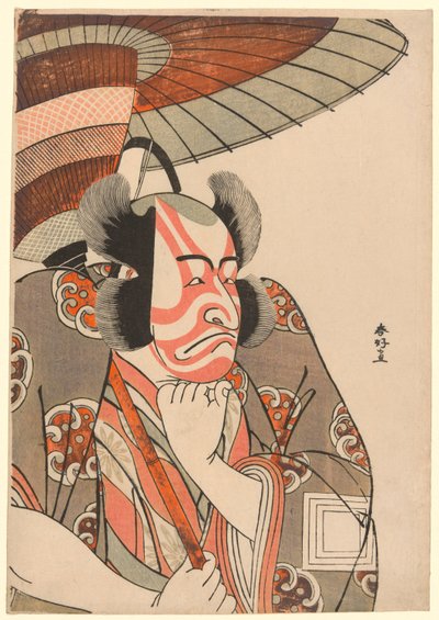 1780 年 11 月 1 日起在中村剧场演出的戏剧《锦绣还乡》第三幕中饰演一草之五郎兵卫忠光的演员市川团十郎五世的半身肖像 作者 胜川俊康®̄