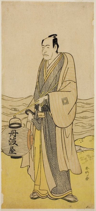 1790 年二月在市村剧场演出的话剧《曾我宗师》中饰演丹波屋助太郎的演员市川丹十郎五世 作者 胜川俊康®̄