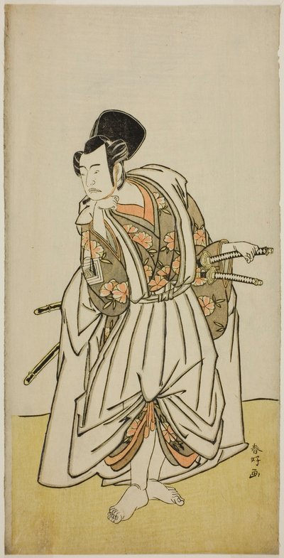 1776 年七月在市村剧场演出的《菅原登州天乐神》中饰演樱丸的演员市川耀造二世 作者 胜川俊康®̄