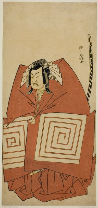 1778 年 11 月在市村剧场演出的话剧《Sakimasu ya Ume no Kachidoki》中饰演荒冈八郎的演员市村右卫门九世 作者 胜川俊康®̄