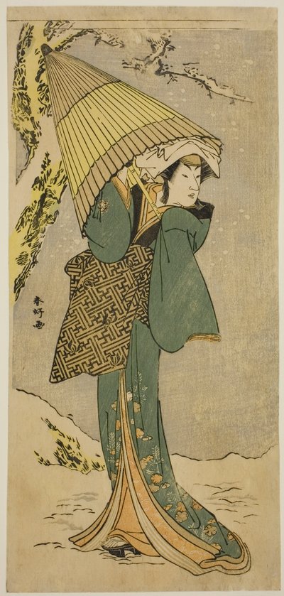 1784 年 11 月在中村剧场演出的话剧《Oakinai Hiru ga Kojima》中饰演清泷的演员中村理子一世 作者 胜川俊康®̄