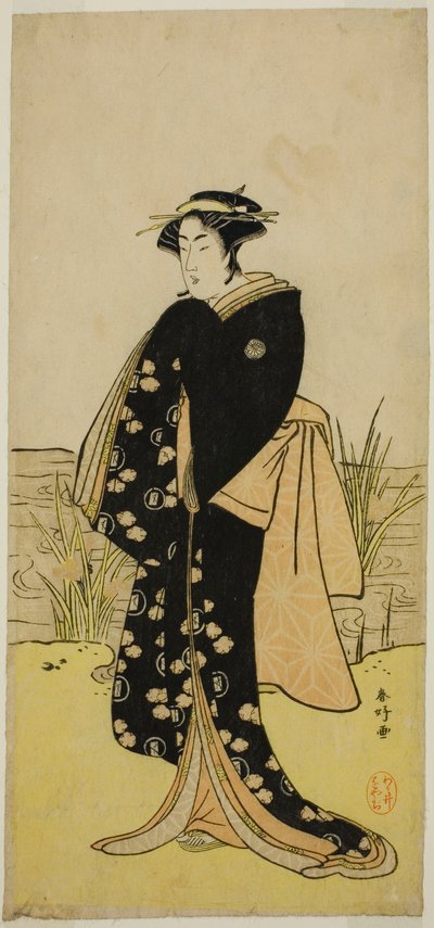 1779 年正月在市村剧场上演的话剧《江户村崎君书》中饰演大七的演员濑川菊之条三世 作者 胜川俊康®̄