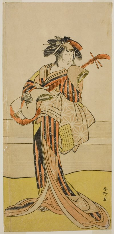1780 年 11 月在中村剧场演出的话剧《西木若鹰》中饰演大山的演员山下芒菊一世 作者 胜川俊康®̄