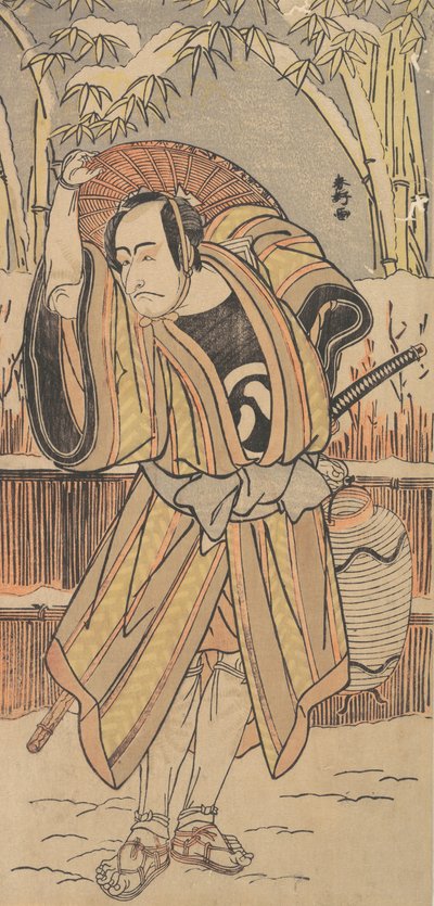 第五幅市川团十郎为穿冬装的人，日期为1788年。 作者 胜川俊子