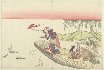 鸬鹚夜间捕鱼 作者 胜川顺森