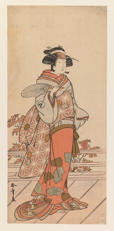 岩井半四郎，约 1785 年（彩色木刻版画） 作者 胜川俊章