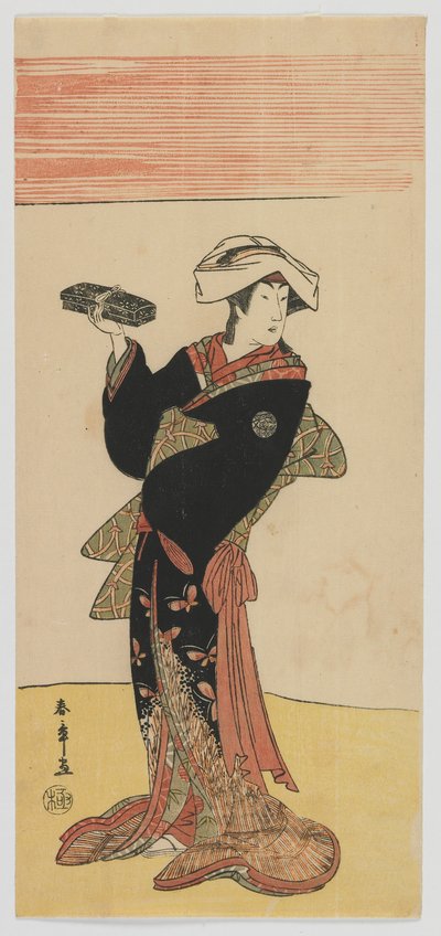歌舞伎演员中村理子，江户时代，c.1791-92（彩色木版画） 作者 胜川俊章