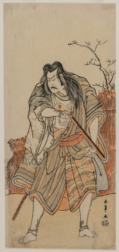 中岛观礼门饰主，用步枪伪装成猎人c。 1780年代初期。 作者 胜川俊章