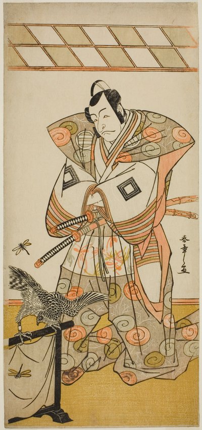 1779 年 11 月在中村剧场演出的戏剧《开利花荣太平记》中饰演足利尊氏的演员市川团十郎五世 作者 胜川俊章