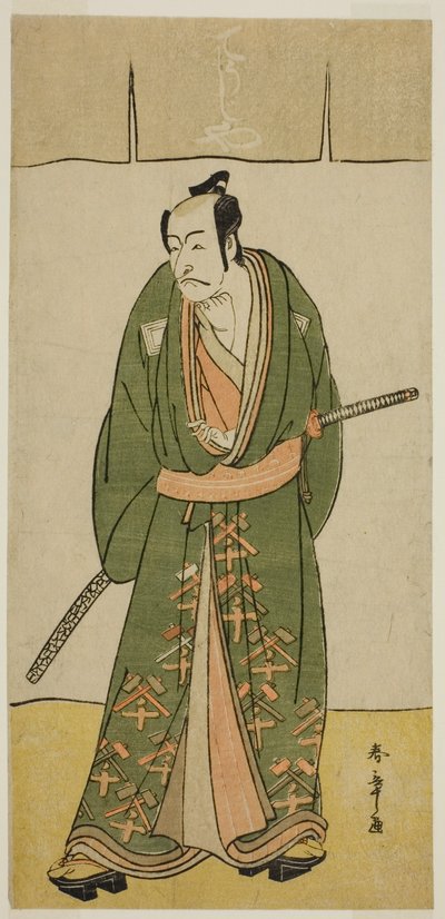 1780 年二月在中村剧场演出的《初音鹤娃曾我》中饰演五音仙女的演员市川团十郎五世 作者 胜川俊章