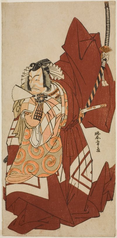 1776 年 11 月在中村剧场演出的话剧《菅田花之雪》中饰演汉尼亚五郎的演员市川团十郎五世 作者 胜川俊章