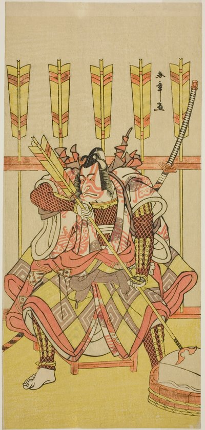 1781 年 5 月在中村剧场演出的《Kuruwa-gayoi Komachi Soga》一剧中饰演柳根五郎的演员市川团十郎五世 作者 胜川俊章