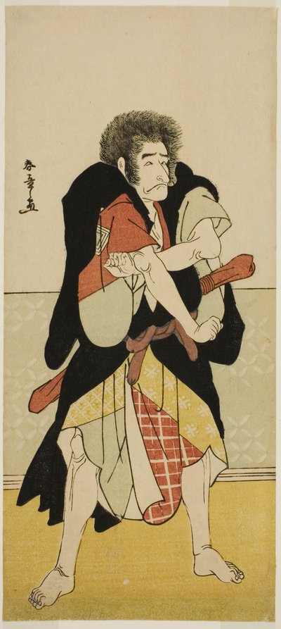 1778 年 11 月在森田剧场上演的《伊达西岐翠之汤》中饰演冈见谷的叛逆僧人婉月的演员市川团十郎五世 作者 胜川俊章