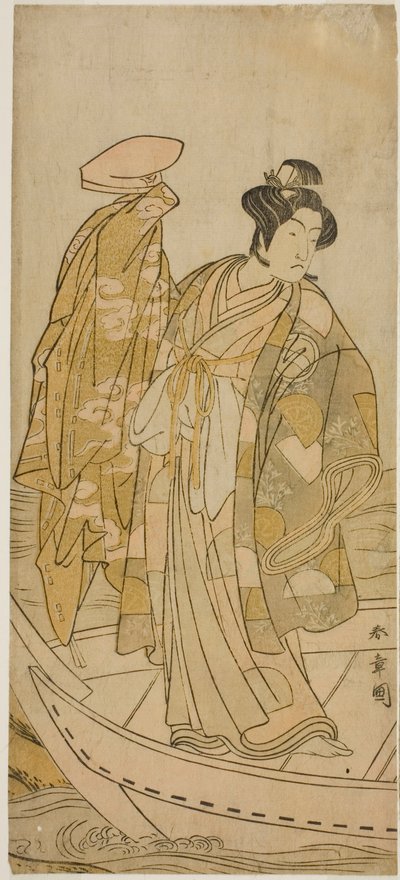 1775 年 11 月在森田剧场演出的戏剧《菊治堂全书岩屋》中饰演源赖信的演员市川门之助二世 作者 胜川俊章
