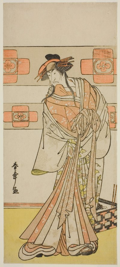 1783 年 2 月在中村剧场演出的《江户之花 Mimasu Soga》一剧中饰演叛逆僧侣清源幽灵的演员市川门之助二世 作者 胜川俊章