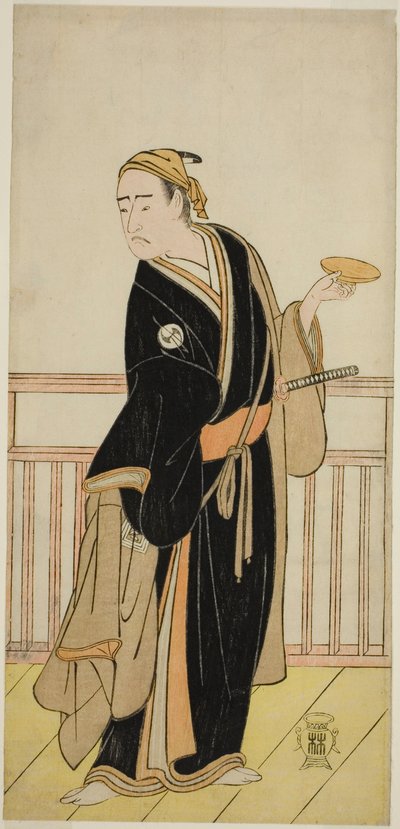 1786 年 5 月在中村剧场演出的话剧《金德本中村》中饰演小越由良之助的演员市川遥藏三世 作者 胜川俊章