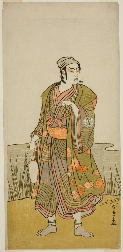 1778年9月在市村剧场演出的《东山百姬之角》中饰演陶工土平的演员市村右左卫门九世 作者 胜川俊章