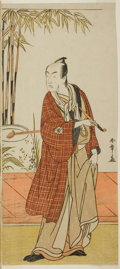 1777 年七月在森田剧场（？）演出的《本能日田大明神》（？）中饰演本能丸常五郎的演员松本小四郎（？ 作者 胜川俊章