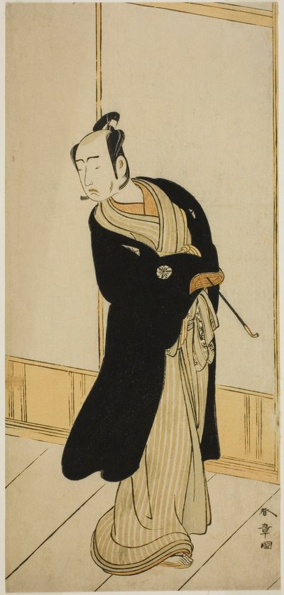 1775 年 9 月在森田剧场（？）演出的《京成月之宫》（？）中饰演伊豆大之助的演员松本小四郎（？ 作者 胜川俊章