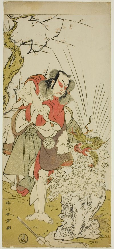 1772 年七月在森田剧院（？）演出的《京成百戏之内阁》（？ 作者 胜川俊章