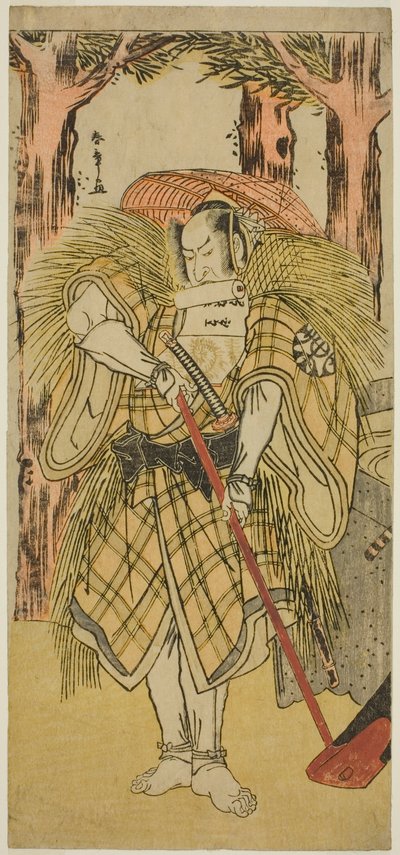 1781 年 11 月在中村剧场（？）演出的话剧《新天皇砺石》中饰演 Hakamadare Yasusuke 或 Watanabe no Tsuna（？ 作者 胜川俊章