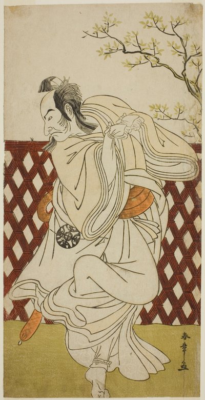 1775年11月在中村剧场演出的《花灯源氏日木》中饰演酒宗鬼宗的演员中村中藏一世 作者 胜川俊章