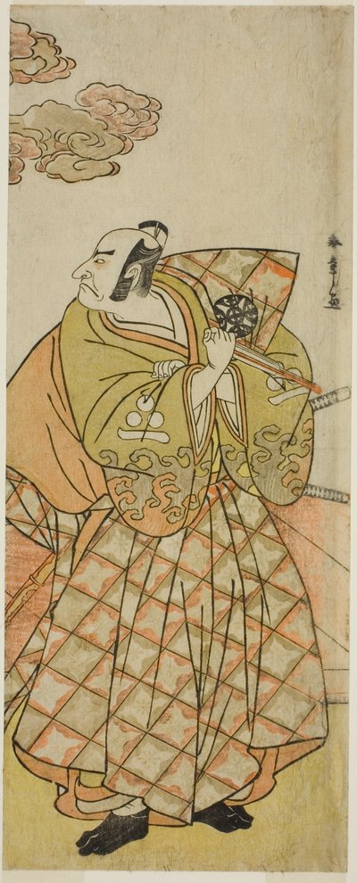 1781 年 11 月在中村剧场演出的话剧《四天王洞之纪》中饰演渡边之纲的演员中村中藏一世 作者 胜川俊章