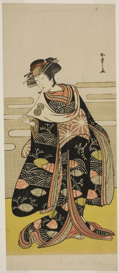 1778 年 11 月在市村剧场演出的《崎政也梅之卡奇多吉》中饰演伪装成龙公主的大南的演员濑川菊之条三世 作者 胜川俊章