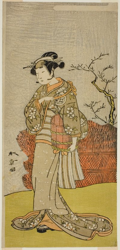 1773 年 11 月在森田剧场演出的话剧 "Onna Aruji Hatsuyuki no Sekai "中饰演大作的演员山下金作二世（？ 作者 胜川俊章