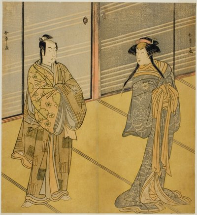 濑川菊之条三世饰演伪装成舞女妻菊（右）的 Joro-gumo（娼妓蜘蛛）之灵，市川门之助二世饰演卜部之助（左），在 Eleve 的中村剧场演出的戏剧《Shitenno Tonoi no Kisewata》中。 作者 胜川俊章