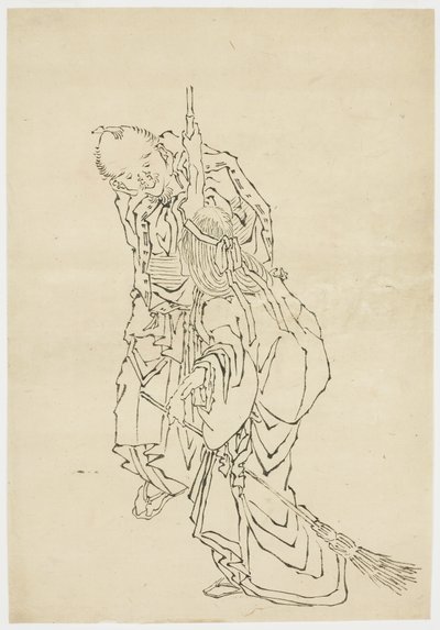 乔和乌巴；高砂市的主题1815-1849年（纸上墨水） 作者 北斋葛饰（学校）