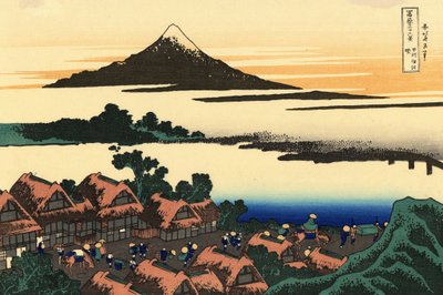 日本富士山 36 景：日本海伊省伊泽的拂晓 - 葛饰北斋（1760-1849 年）（浮世绘画派）版画 1830-1833 年 莫斯科普希金美术博物馆国立 A 美术馆 作者 葛饰北斋