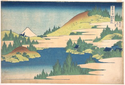 日本富士山 36 景：日本相谷省箱根湖景色 - 葛饰北斋（1760-1849 年）（浮世绘画派）版画 1830-1833 年 莫斯科普希金美术博物馆国立 A 馆 作者 葛饰北斋