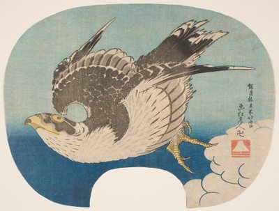 飞行中的鹰，约 1840 年（木刻版画） 作者 葛饰北斋