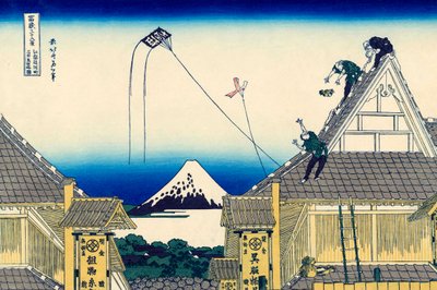 江户骏河的三井店的草图，1830-1833年。   作者 葛饰北斋