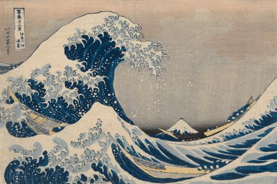 神奈川外海波涛之下》，又名《巨浪》，选自《富士山三十六景》系列 作者 葛饰北斋