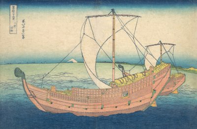 从“富士山36景，1831年”系列中的Kazusa海上船 作者 葛饰北斋