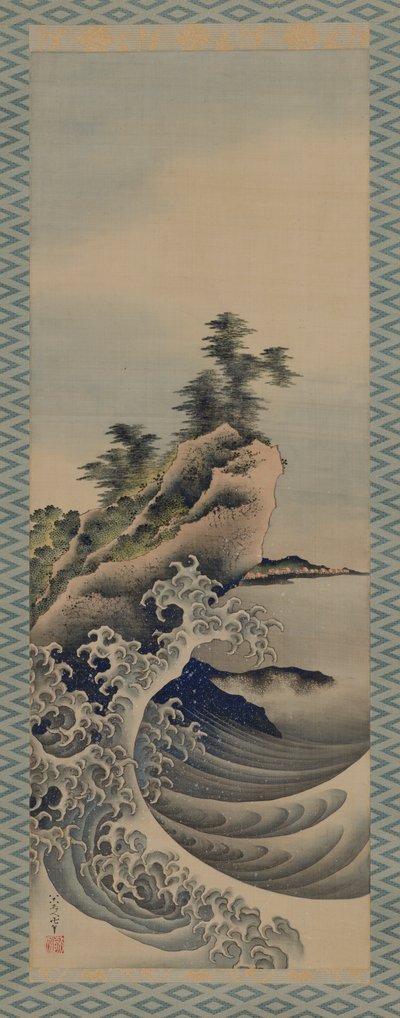 破浪》，江户时期，1847年。 作者 葛饰北斋
