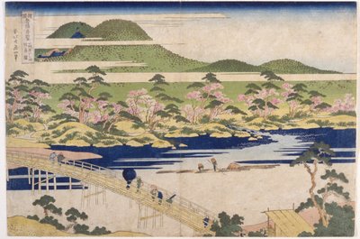 映月桥，山代的岚山（彩色木刻版画） 作者 葛饰北斋