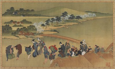 赏樱花，18世纪末-19世纪初。 作者 葛饰北斋