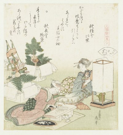 屋顶贝壳
板屋（物件上的标题）
元禄诗与贝壳的比较（系列标题）
元禄诗歌与贝壳的比较（系列名） 作者 葛饰北斋