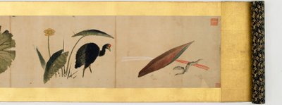 详细的手卷与杂项图像，江户时代，1839墨水和纸上的颜色 作者 葛饰北斋