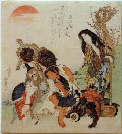 山上的女人和金塔罗 作者 葛饰北斋