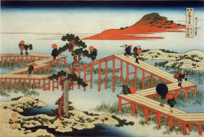 三河县八桥大桥的旧景 作者 葛饰北斋