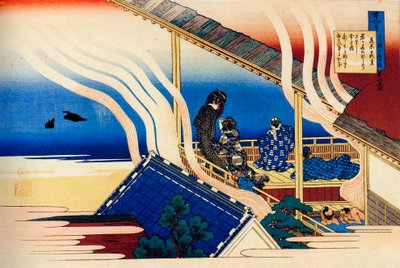 选自《一百位诗人的百首诗》：藤原义隆，c1830。 作者 葛饰北斋